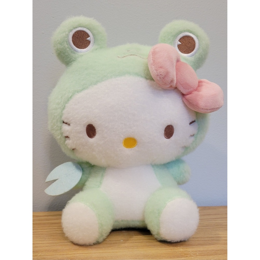 Sanrio Round 1 Exclusive Hello Kitty Green Frog Kigurumi Plush 11 Inch Large